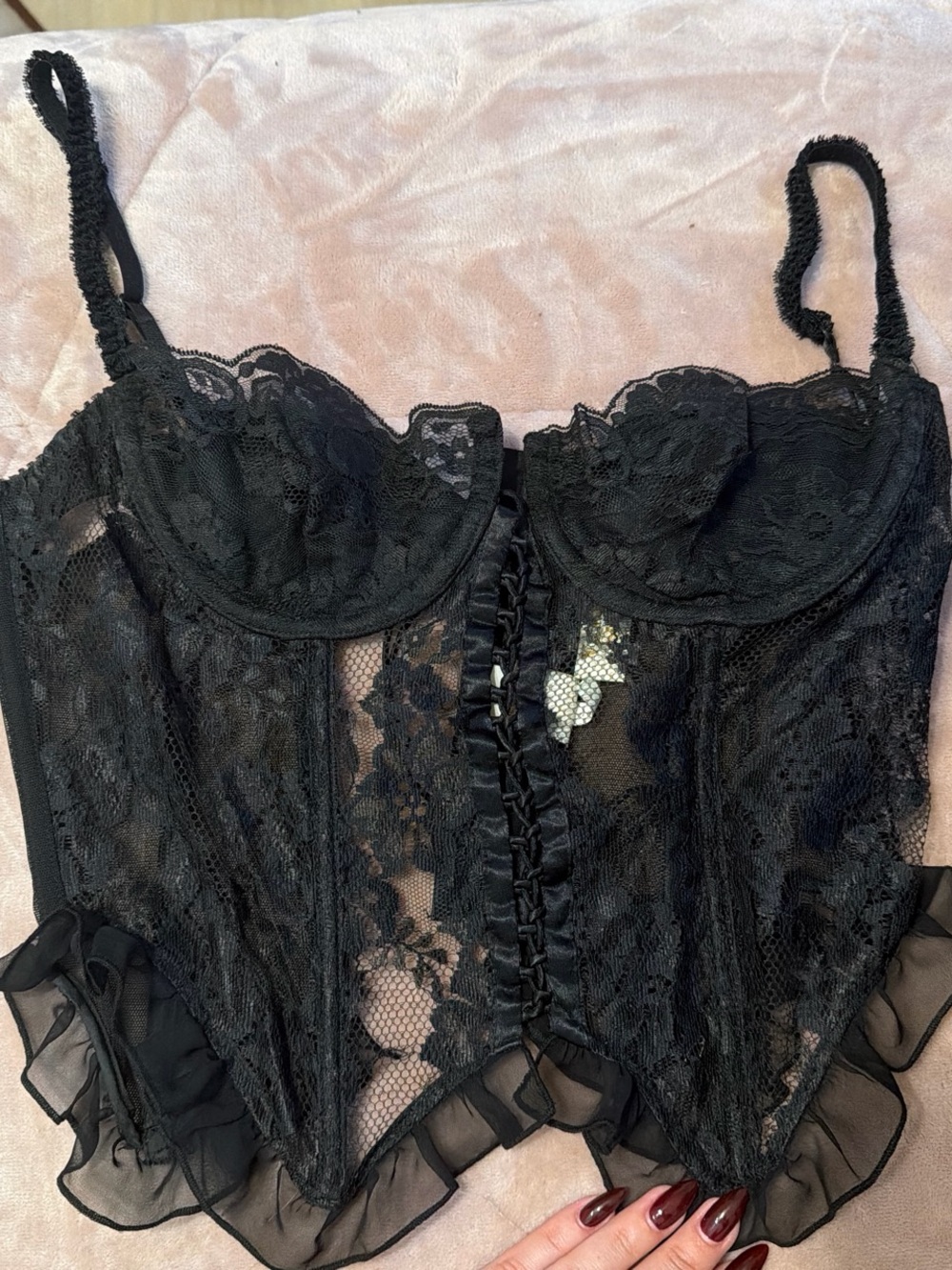 Vintage 80s Victoria Secret 34C Lace Bustier Corset Top